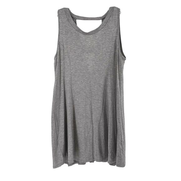 Cherish Tunic Gray Sleeveless Keyhole Back Stretch Jersey Knit Size Large Casual - Picture 1 of 5
